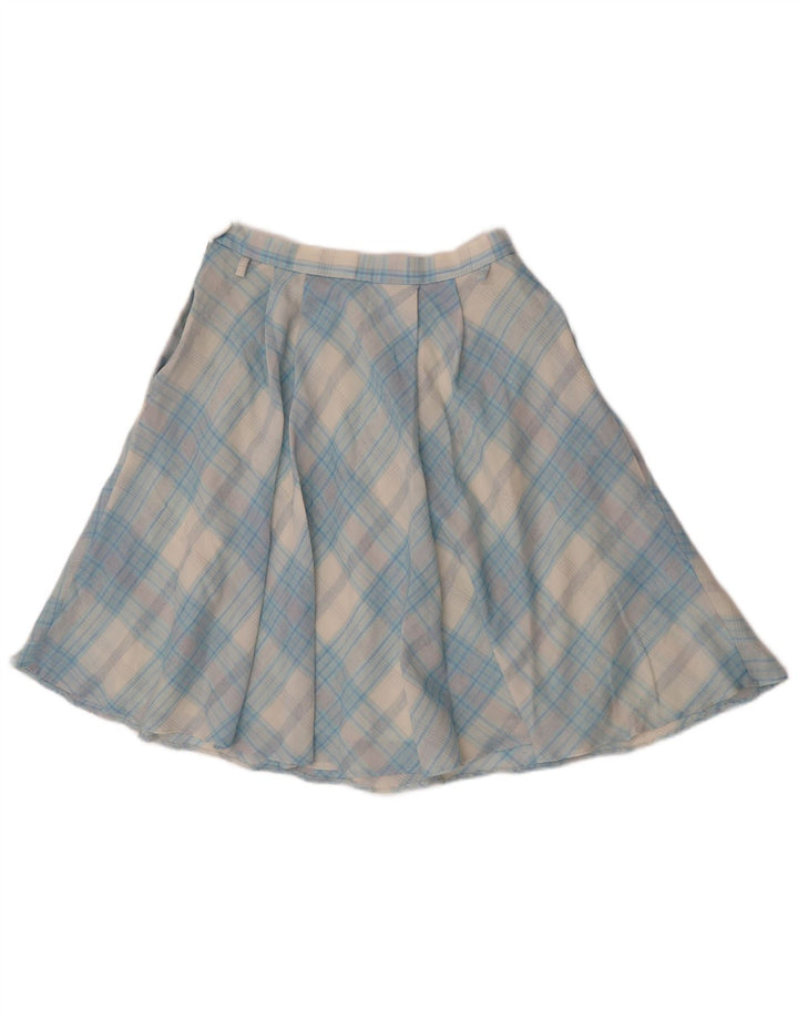 Vintage Womens A-Line Skirt W29 Medium Blue Check