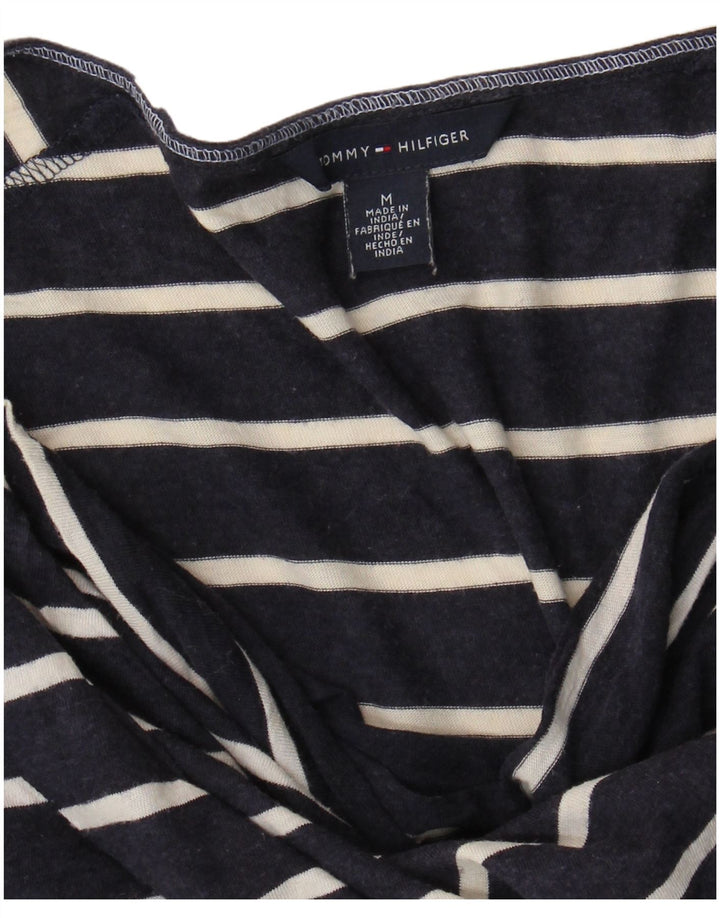TOMMY HILFIGER Womens T-Shirt Top UK 14 Medium Navy Blue Striped
