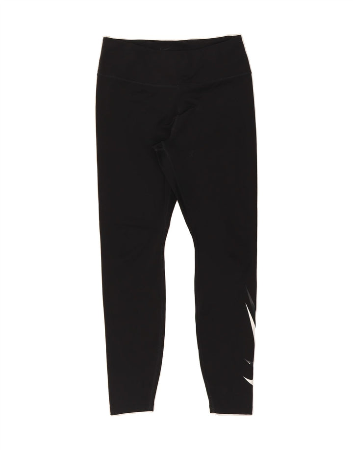 NIKE Womens Graphic Leggings UK 12 Medium  Black Polyester Vintage Nike and Second-Hand Nike from Messina Hembry 