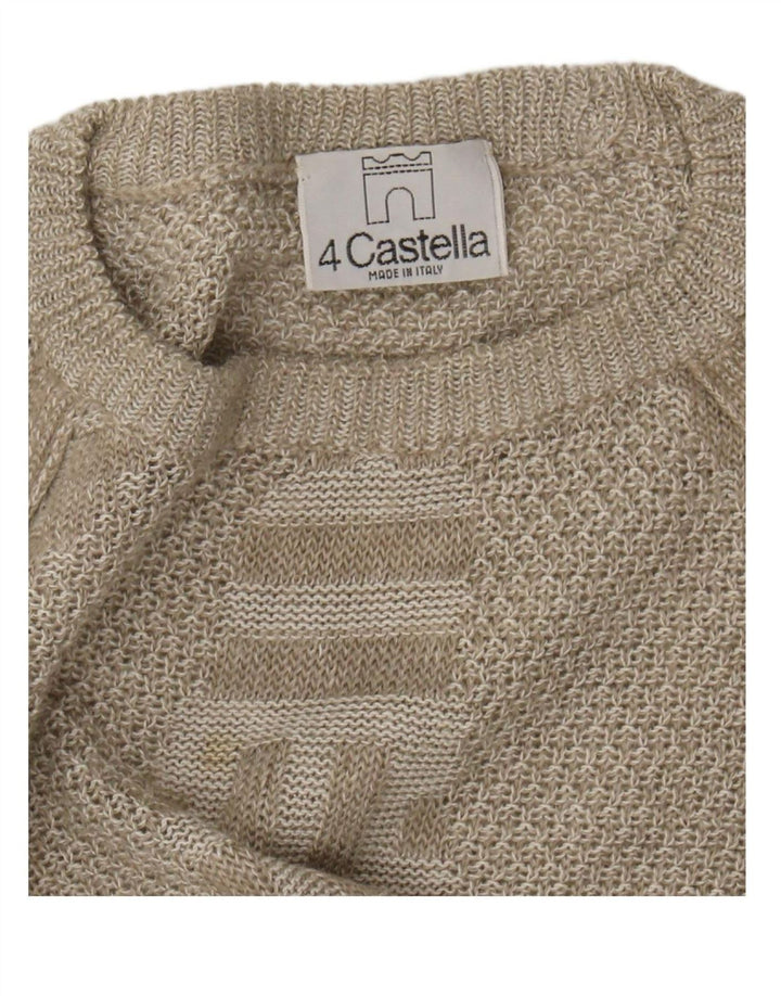 4 CASTELLA Mens Crew Neck Jumper Sweater XL Grey Geometric