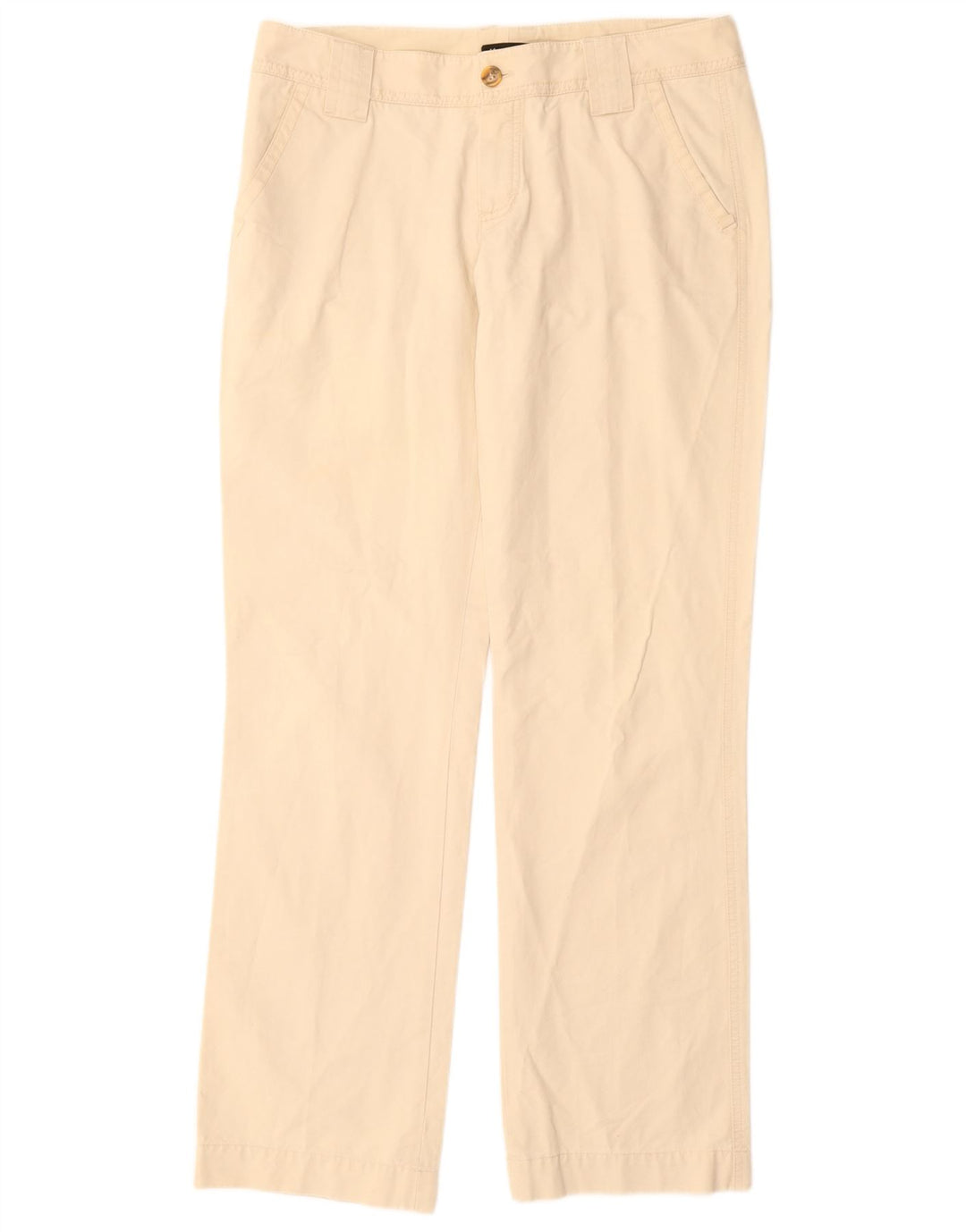 MASSIMO DUTTI Womens Straight Chino Trousers EU 42 Large W32 L33 Beige