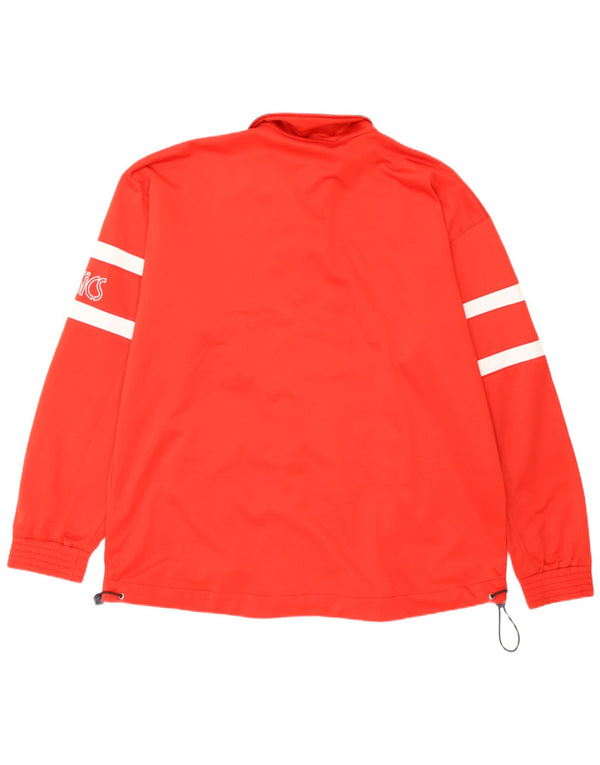 Asics Mens Graphic Tracksuit Top Jacket XL Red Polyester