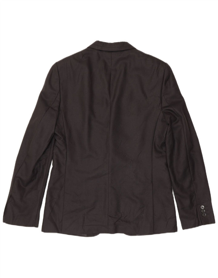 Zara Mens 2 Button Blazer Jacket EU 50 Medium Black Pinstripe