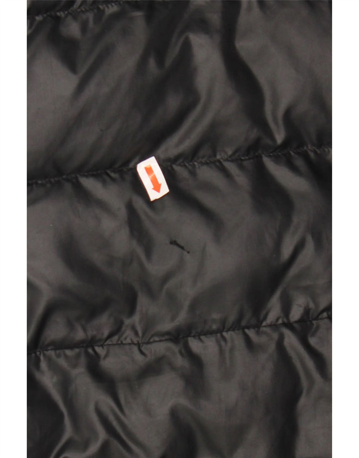 ADIDAS Boys Hooded Padded Jacket 9-10 Years Black Polyester