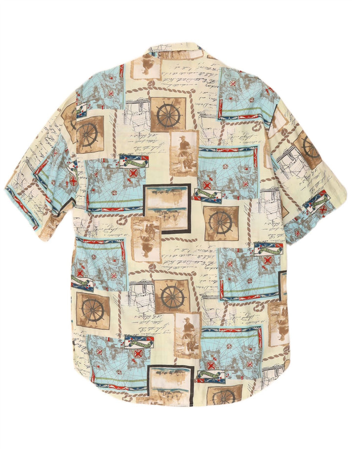 STEFANEL Mens Graphic Short Sleeve Shirt Small Multicoloured Patchwork