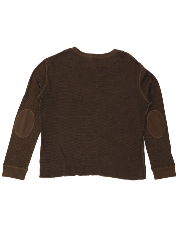 Hugo Boss Mens Top Long Sleeve 3XL Brown Cotton