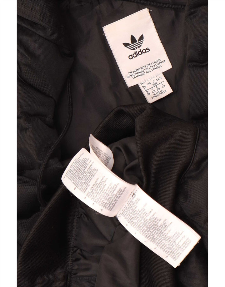 Adidas Womens Hooded Padded Jacket UK 12 Medium Black Polyester