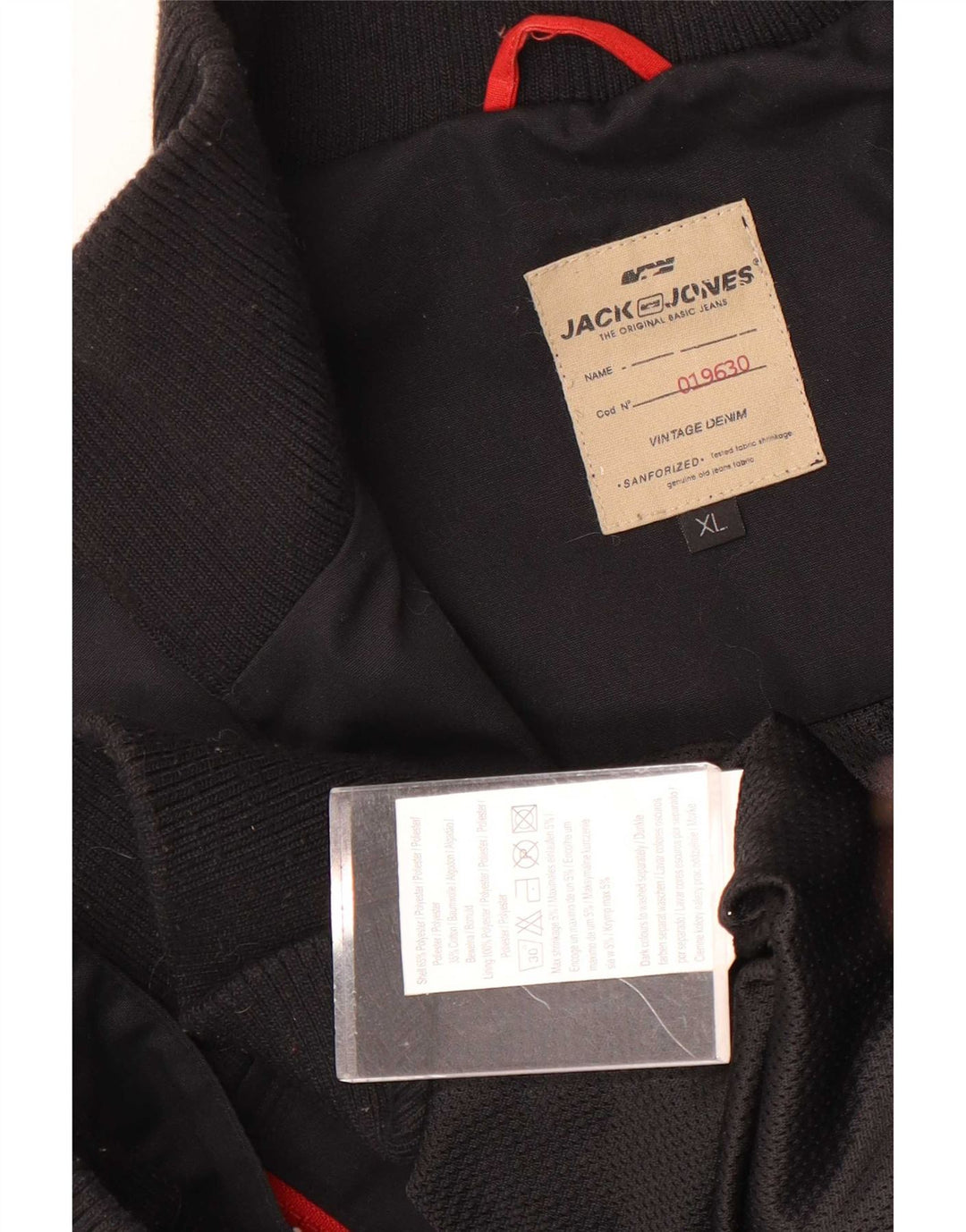 Jack & Jones Mens Graphic Bomber Jacket UK 42 XL Black Polyester