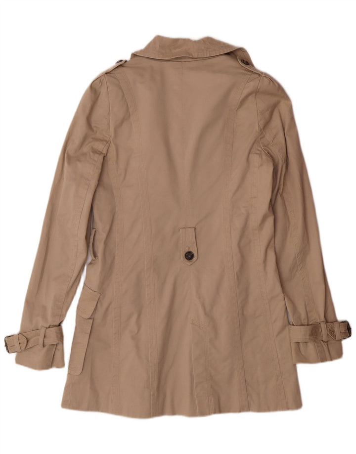 ZARA Womens Trench Coat UK 10 Small Beige Cotton