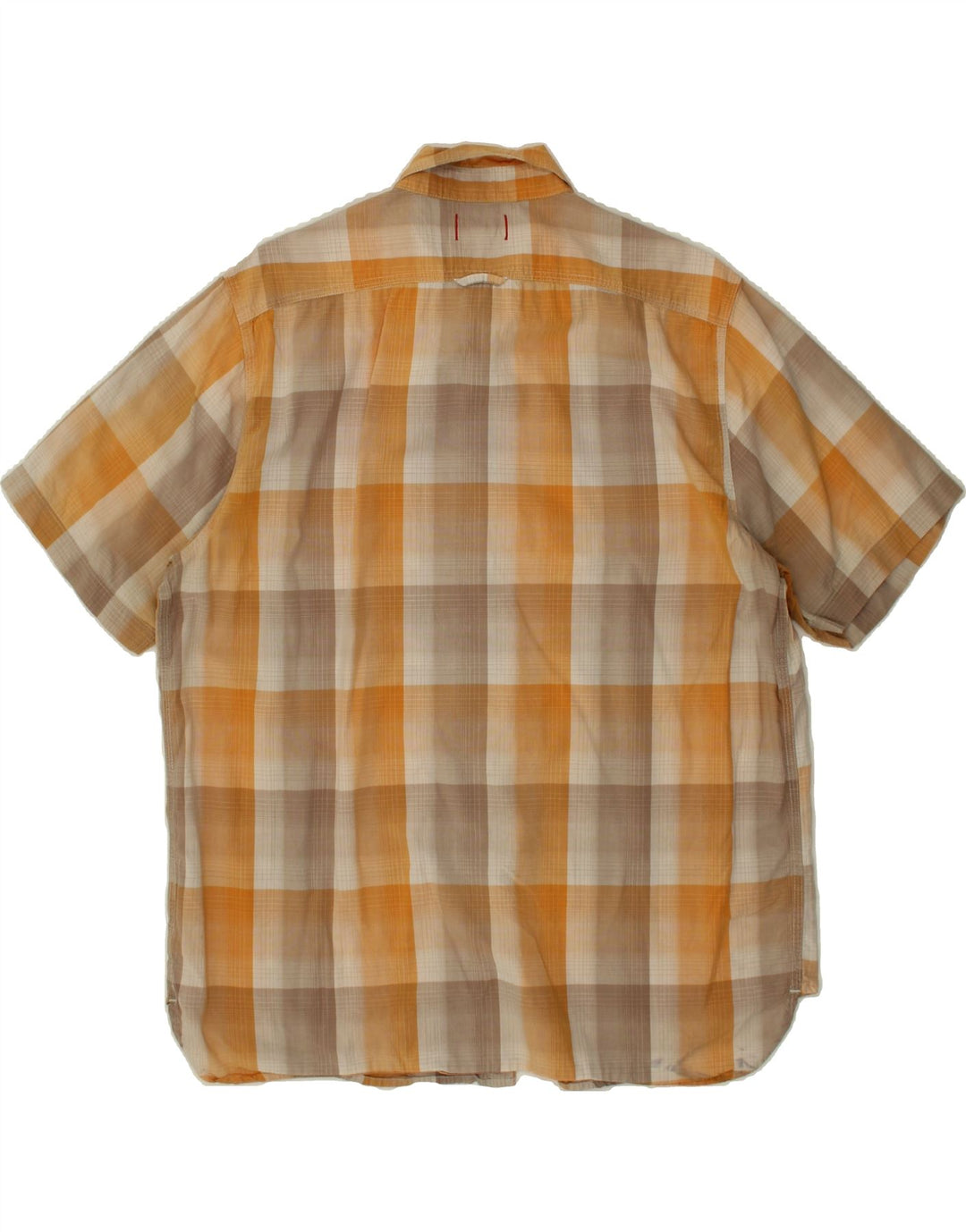 GUESS Mens Short Sleeve Shirt Medium Orange Check Cotton Vintage Guess and Second-Hand Guess from Messina Hembry 