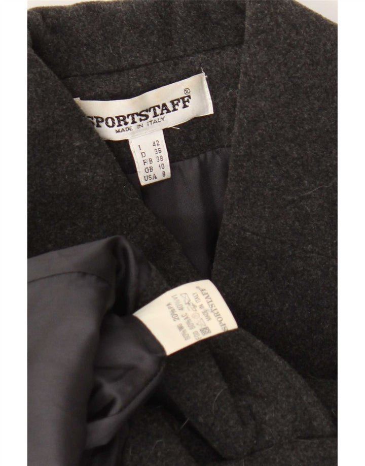 Sportstaff Womens Pea Coat UK 10 Small Grey Wool