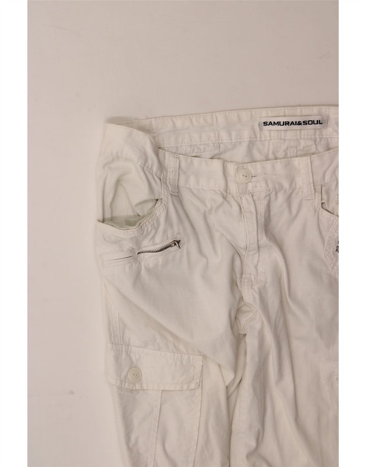VINTAGE Mens Cargo Shorts W40 XL  White Cotton Vintage Vintage and Second-Hand Vintage from Messina Hembry 