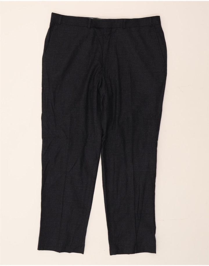 Marks & Spencer Mens Tailored Fit Suit Trousers W36 L29 Grey Houndstooth