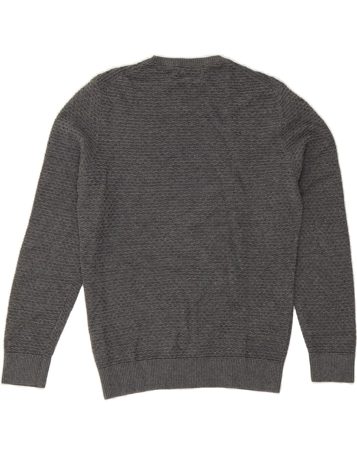 MASSIMO DUTTI Womens Crew Neck Jumper Sweater UK 12 Medium Grey Cotton Vintage Massimo Dutti and Second-Hand Massimo Dutti from Messina Hembry 