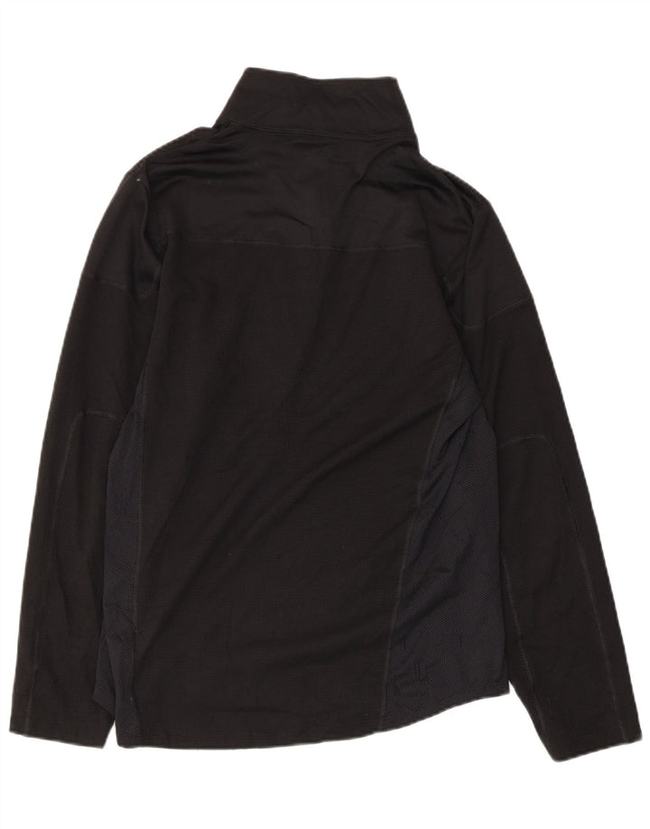 EDDIE BAUER Womens Zip Neck Pullover Tracksuit Top UK 10 Small Black