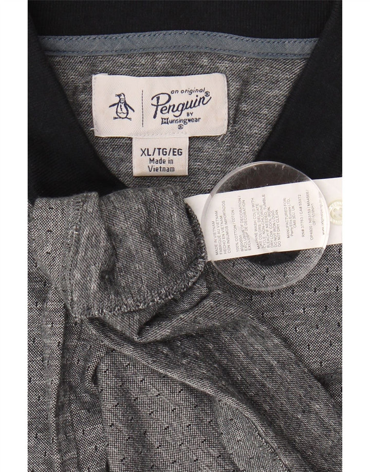 PENGUIN Mens Polo Shirt XL Grey Cotton Vintage Penguin and Second-Hand Penguin from Messina Hembry 