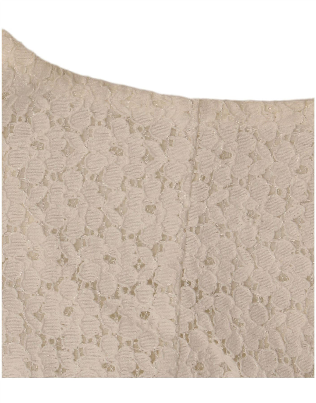 VINTAGE Womens Crop Short Sleeve Shirt Blouse IT 46 Large Off White Floral