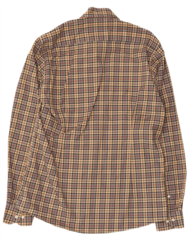 Barbour Mens Shirt Medium Beige Check Cotton