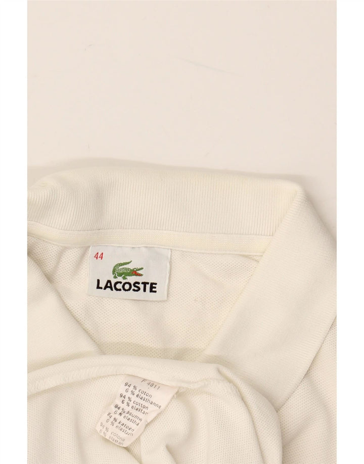 LACOSTE Womens Polo Shirt Size 44 Large White Cotton