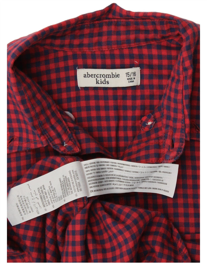 Abercrombie & Fitch Boys Shirt 15-16 Years Red Gingham Cotton
