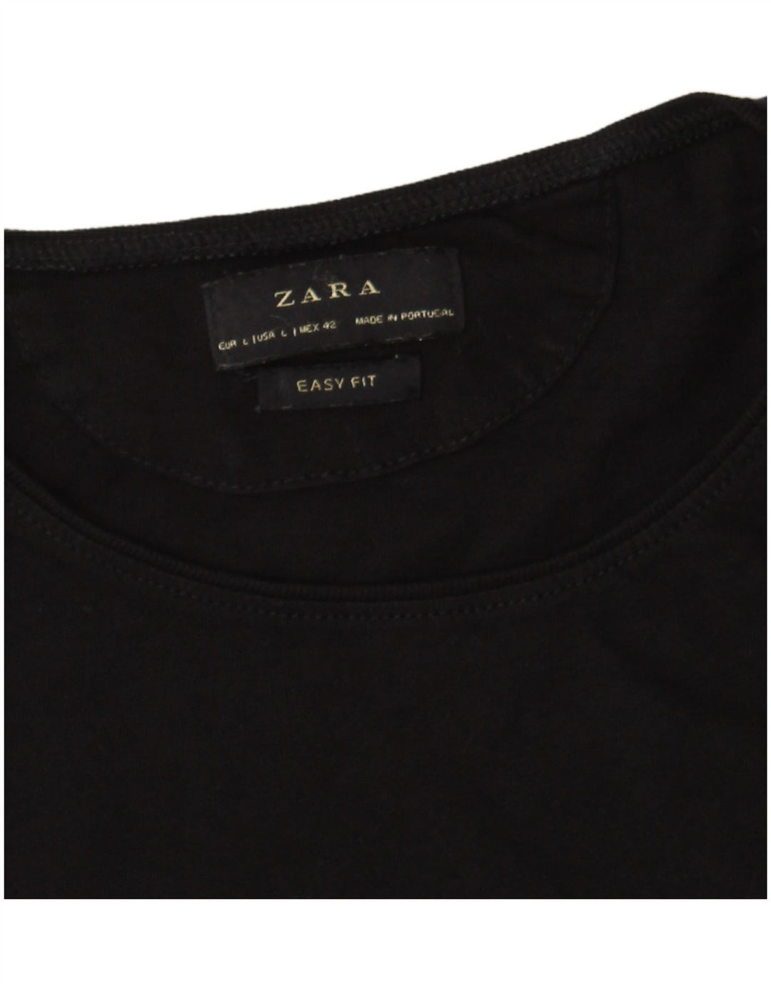 ZARA Mens Easy Fit T-Shirt Top Large Black