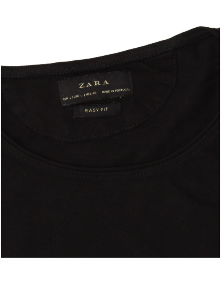 ZARA Mens Easy Fit T-Shirt Top Large Black
