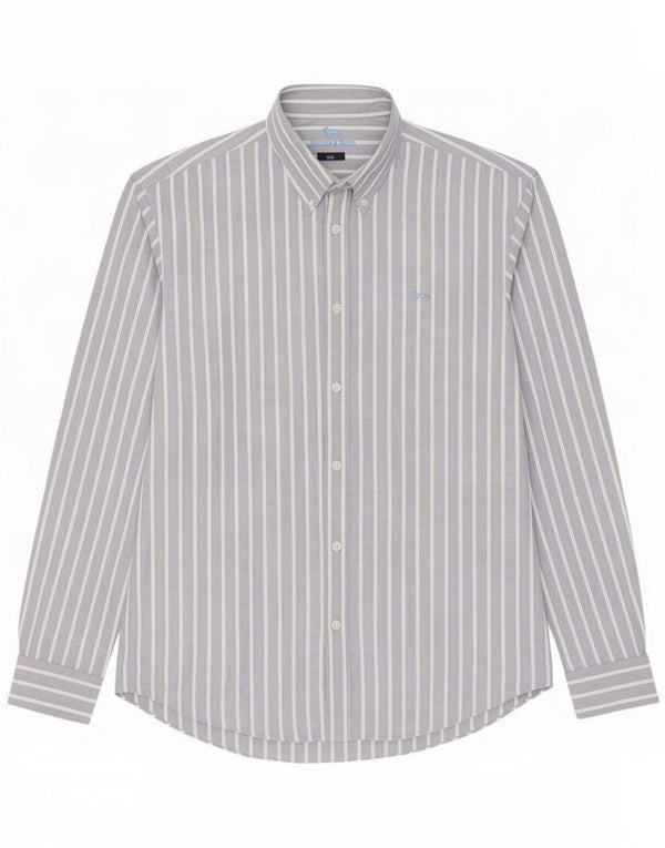 Harmont & Blaine Mens Narrow Fit Shirt 2XL Blue Pinstripe Cotton