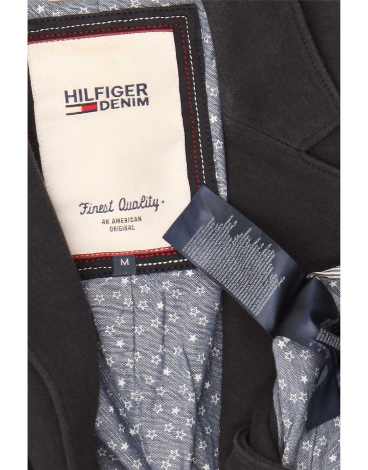 Tommy Hilfiger Womens 1 Button Blazer Jacket UK 12 Medium Navy Blue Cotton