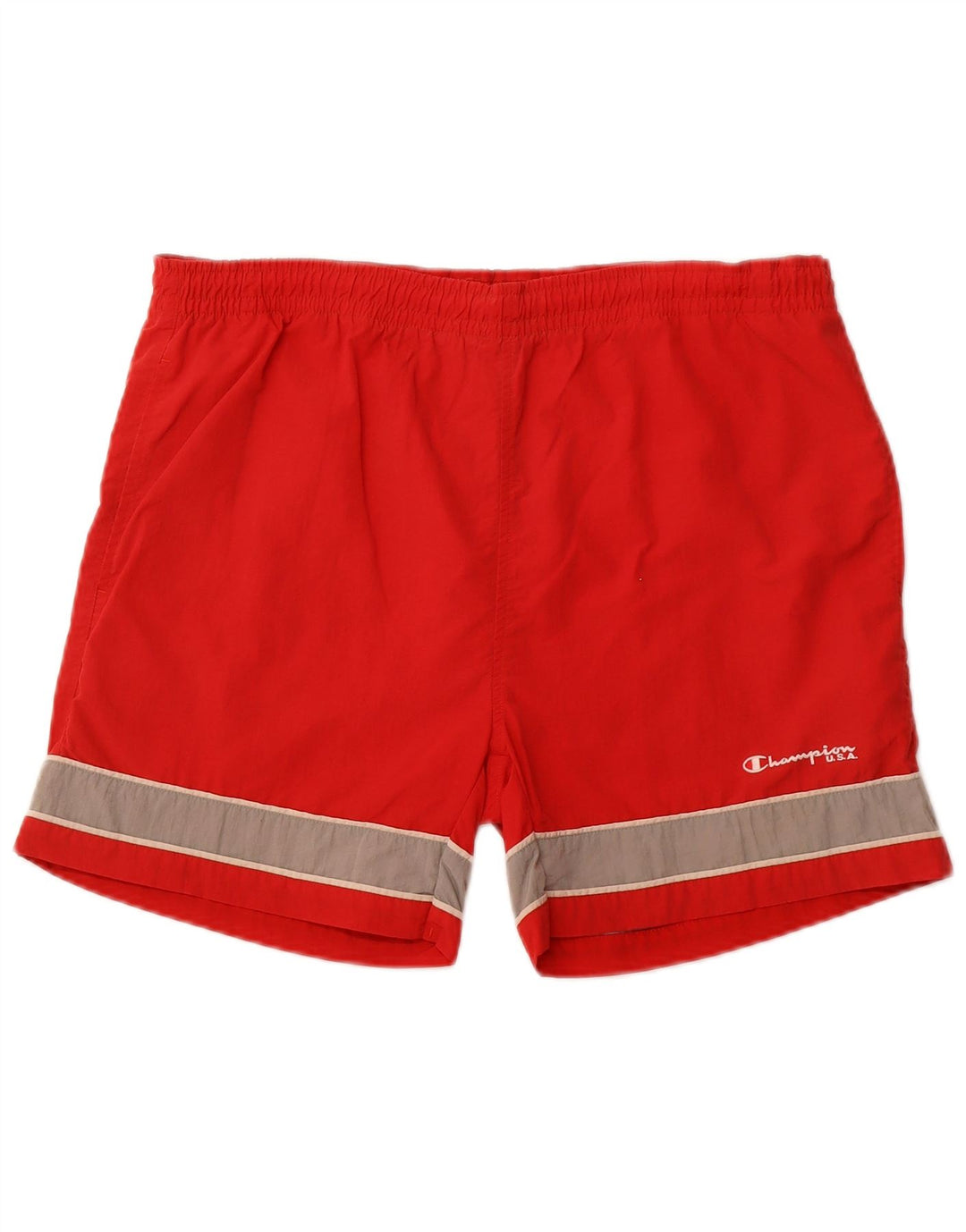 CHAMPION Mens Swimming Shorts Large Red Colourblock