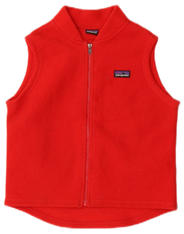 Patagonia Girls Fleece Gilet 7-8 Years Red