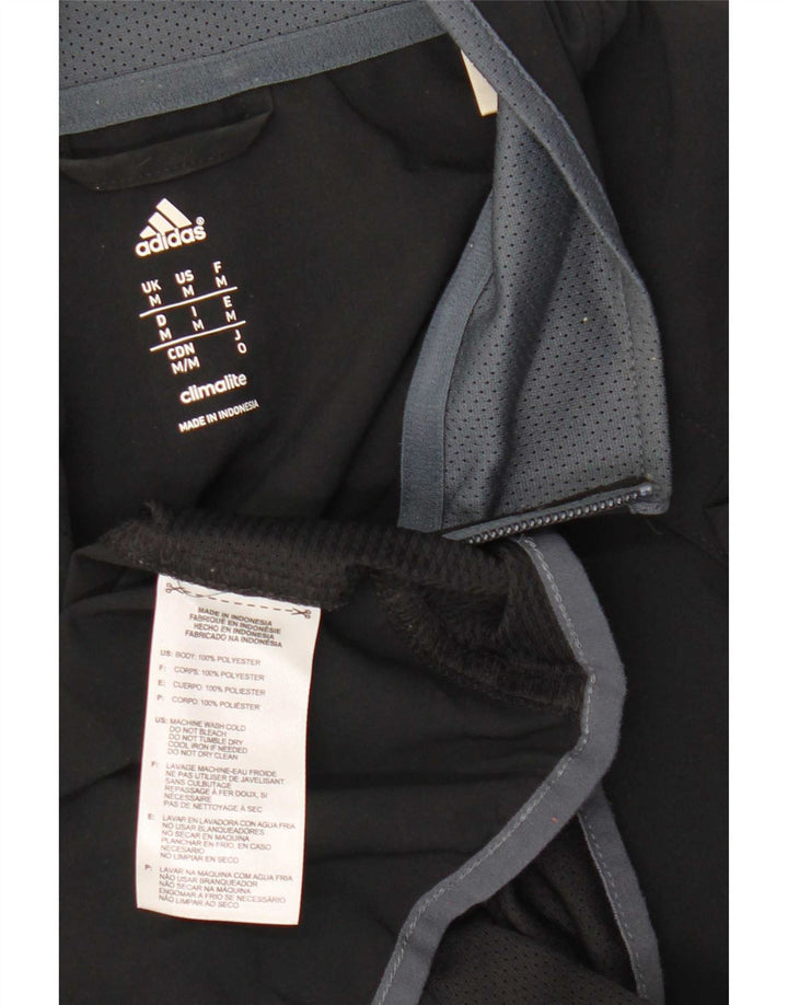 Adidas Mens Climalite Tracksuit Top Jacket Medium Black Polyester
