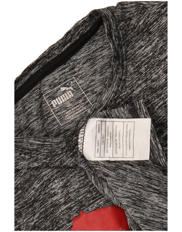 PUMA Boys Graphic Top Long Sleeve 8-9 Years Small Grey Polyester