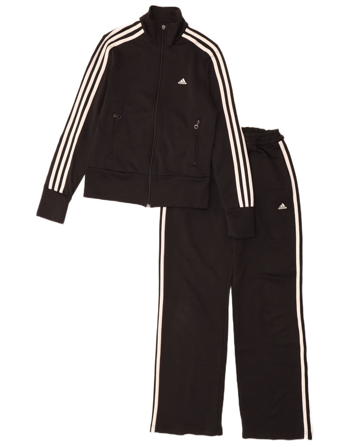 Adidas Womens Full Tracksuit UK 10 Small Black Polyester