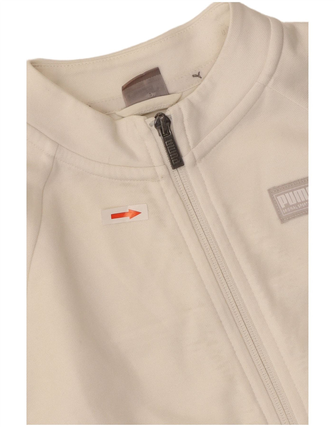 Puma Womens Crop Oversized Tracksuit Top Jacket UK 10 Small White Polyester