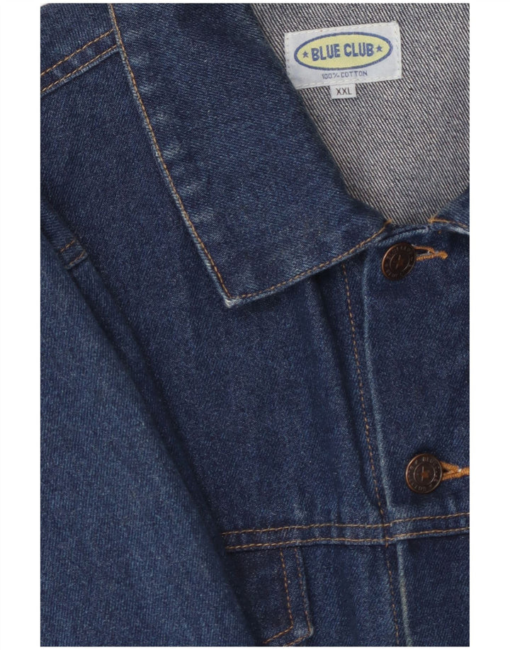 BLUE CLUB Mens Denim Jacket UK 44 2XL Blue Cotton