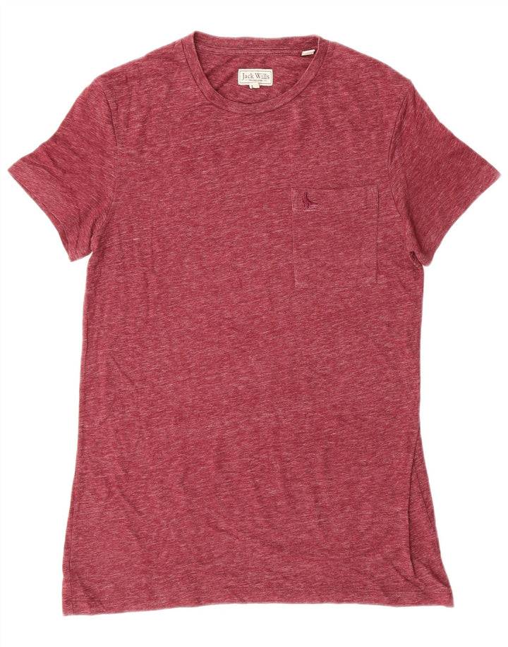 JACK WILLS Mens T-Shirt XS Burgundy Cotton
