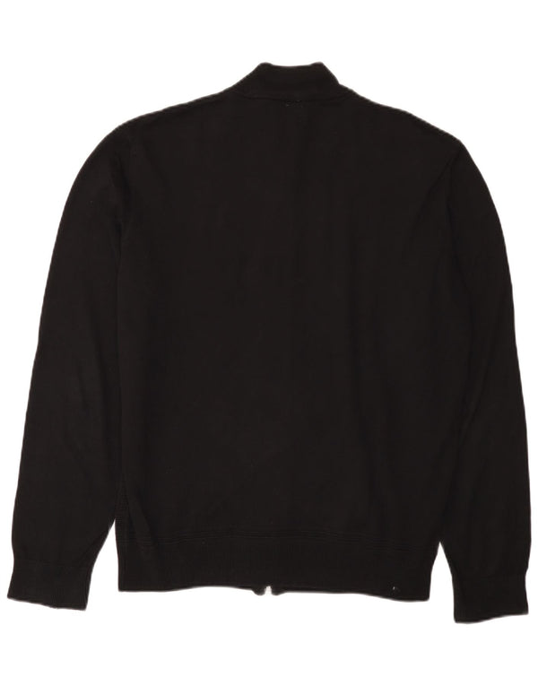 Zara Mens Cardigan Sweater Large Black Cotton