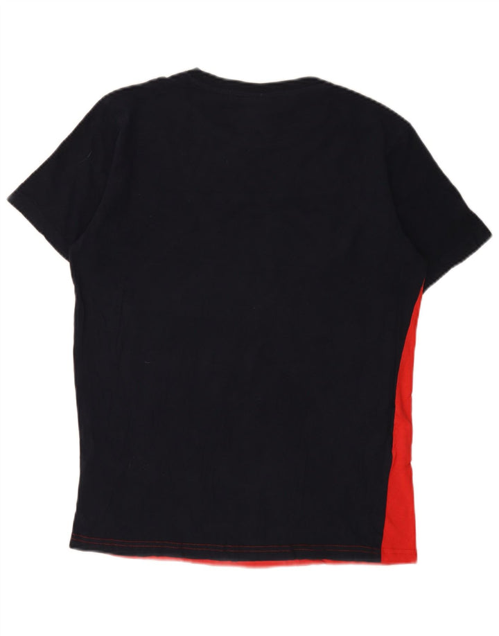 CHAMPION Boys T-Shirt Top 13-14 Years XL Black Colourblock Cotton