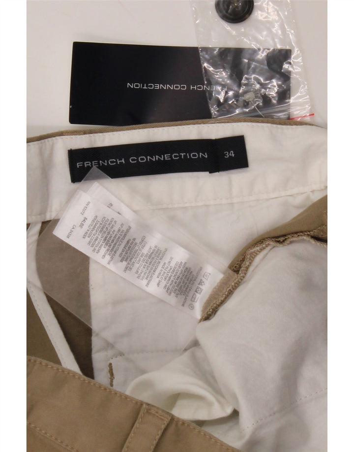 FRENCH CONNECTION Mens Straight Chino Trousers W34 L32 Beige Cotton