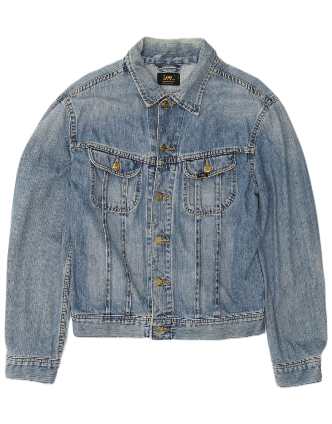 Lee Mens Rider Denim Jacket UK 40 Large Blue Cotton