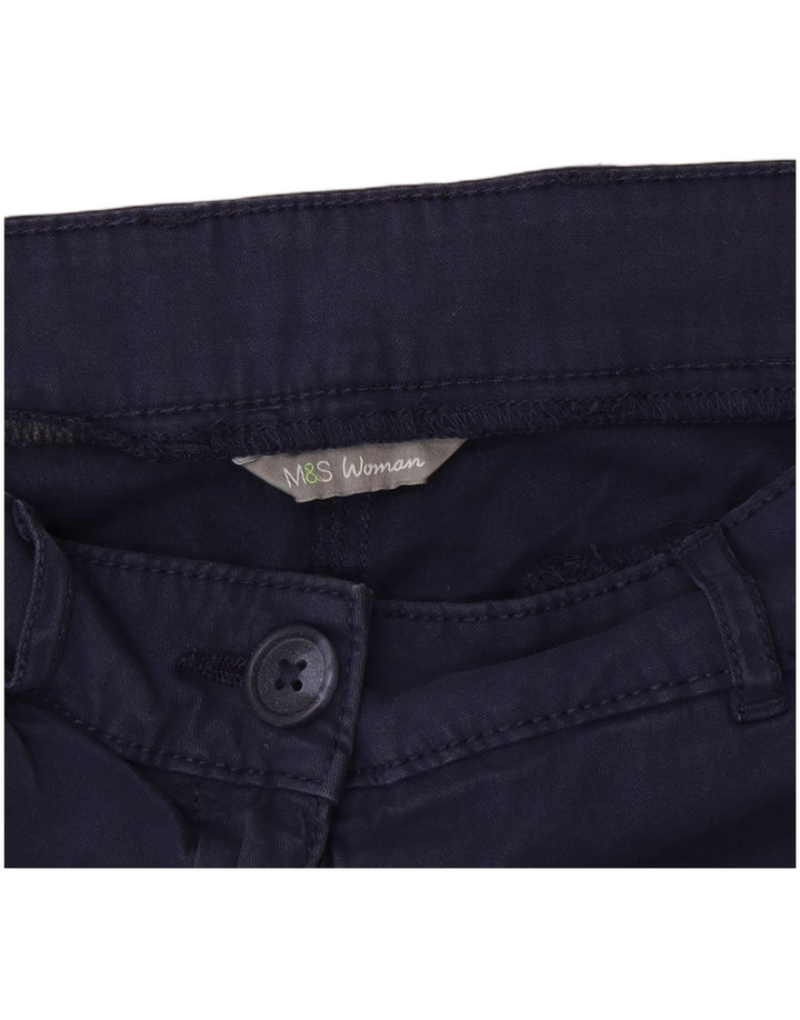 Marks & Spencer Womens Slim Chino Trousers W32 L27 Navy Blue