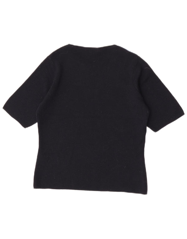 Marks & Spencer Womens Boat Neck Jumper Sweater UK 14 Medium Black