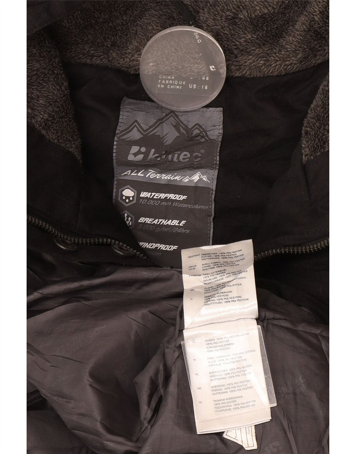 Killtec Womens Hooded Windbreaker Coat UK 16 Large Black Polyester