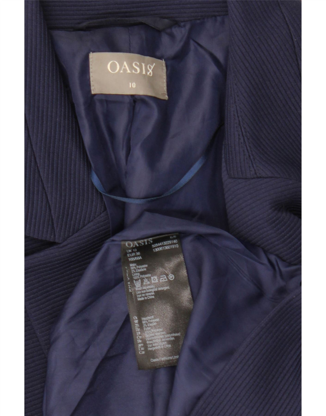Oasis Womens Open Blazer Jacket UK 10 Small Navy Blue Polyester