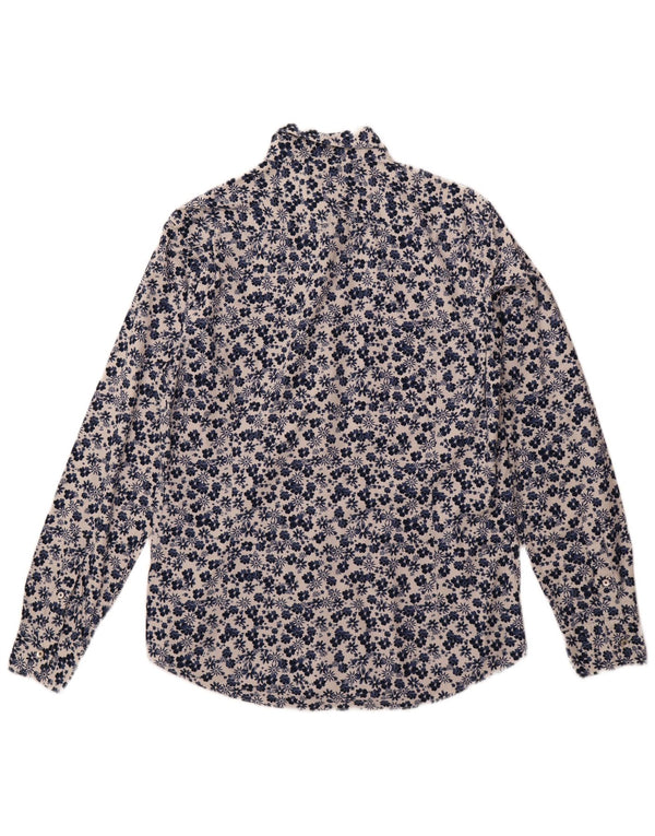 Massimo Dutti Mens Shirt Large Navy Blue Floral