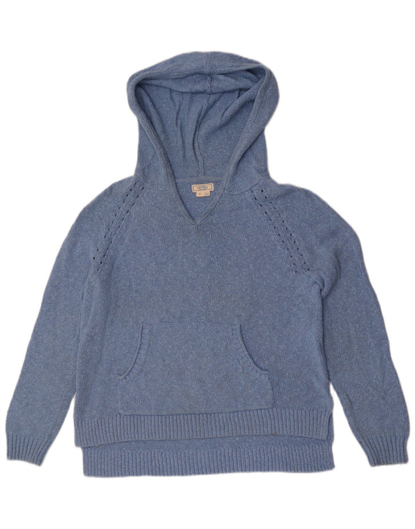 Fat Face Womens Hooded Jumper Sweater UK 14 Medium Blue Cotton