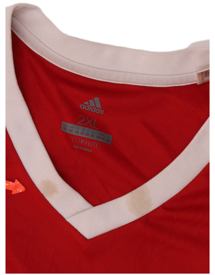 Adidas Mens Climalite Top Long Sleeve 2XL Red Polyester