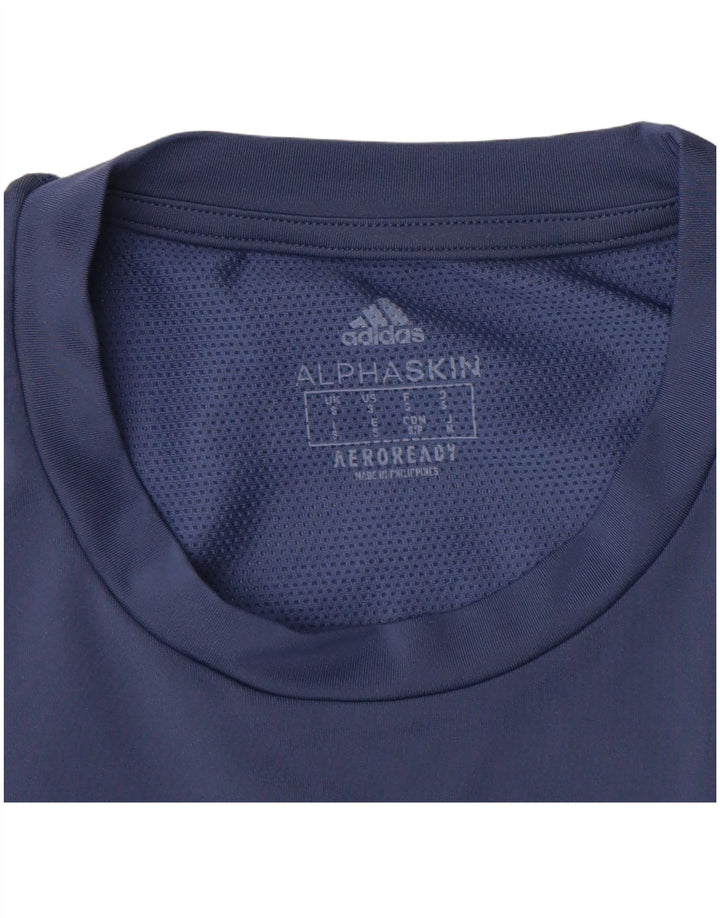 ADIDAS Mens Aeroready Graphic T-Shirt Top Small Navy Blue