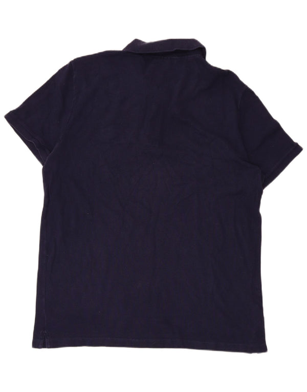 LACOSTE Mens Slim Fit Polo Shirt Size 6 XL Navy Blue Cotton