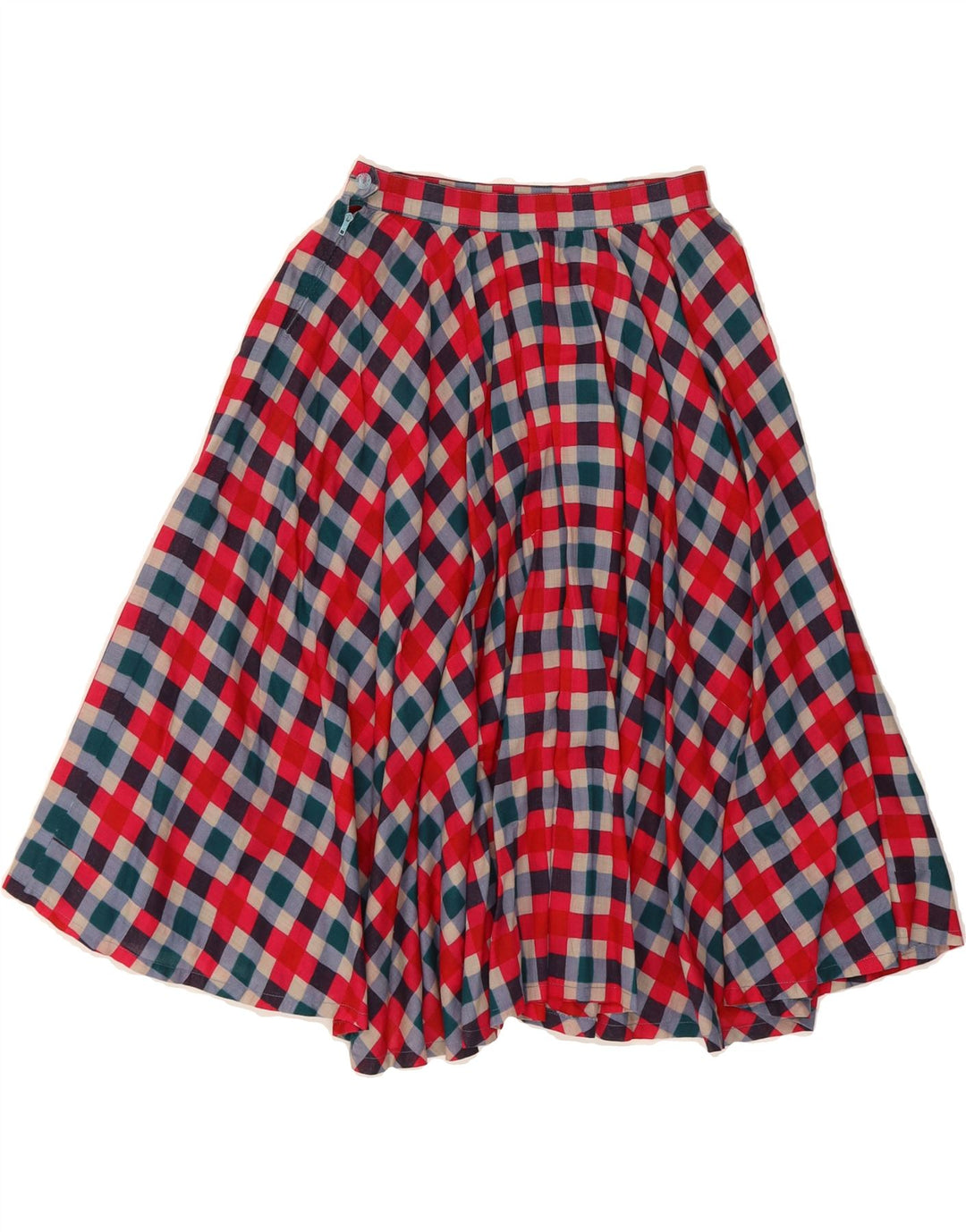 VINTAGE Womens Flared Skirt W22 2XS  Multicoloured Check Vintage Vintage and Second-Hand Vintage from Messina Hembry 